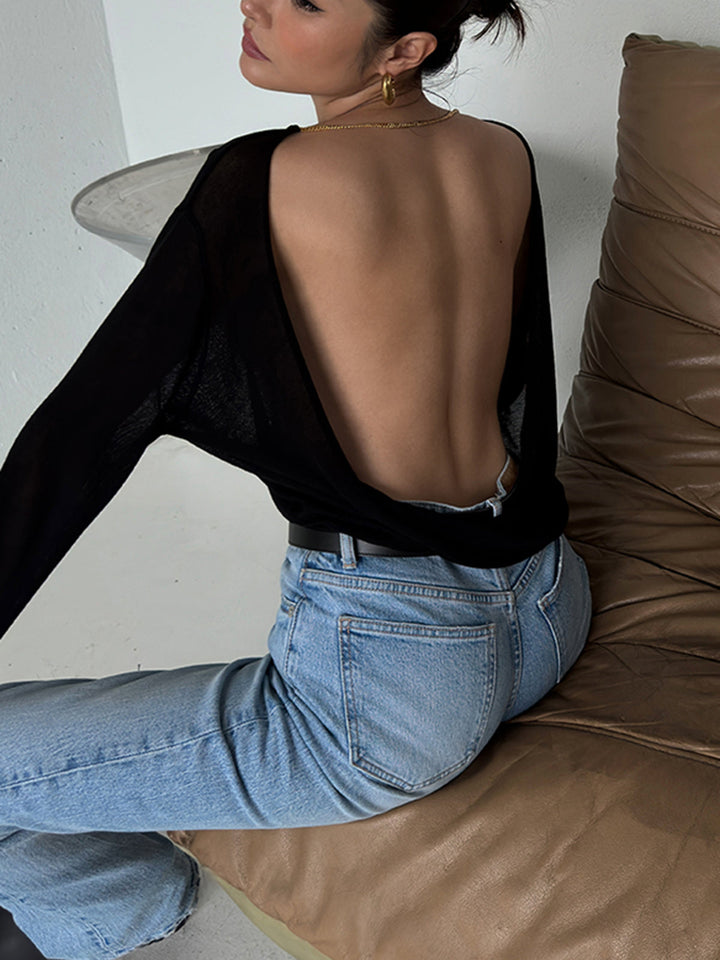 Sırtı Açık Seksi Tişört