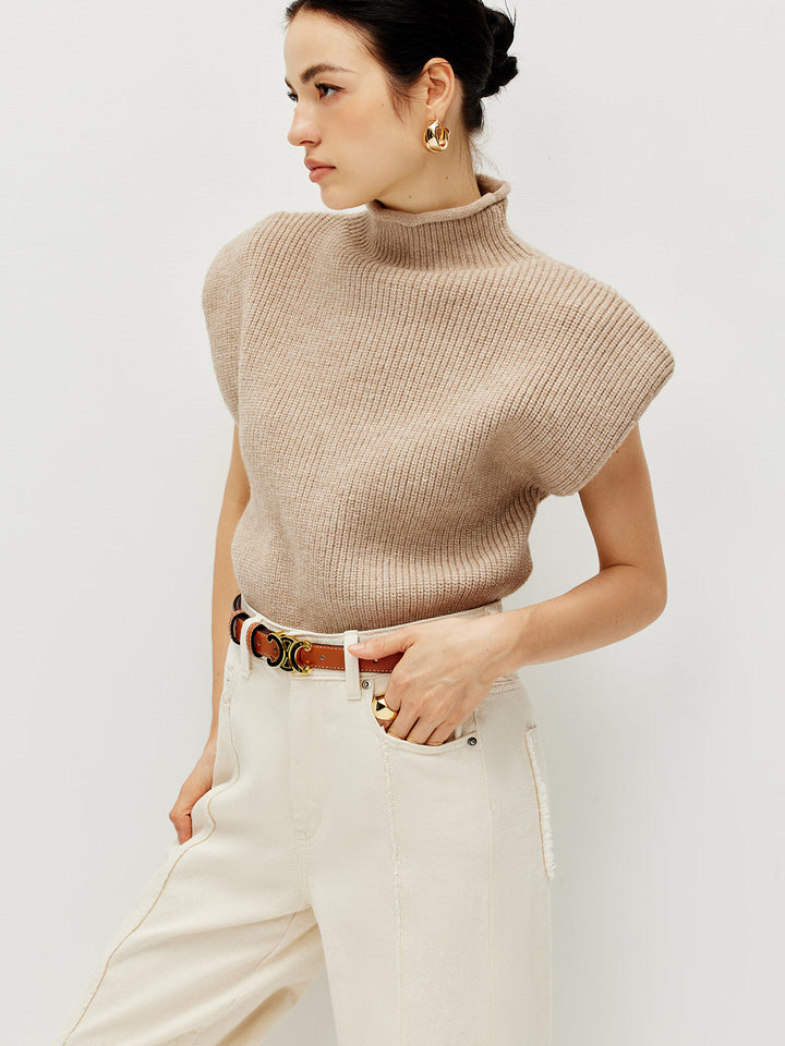 Kaburgalı Kısa Kollu Sıcak Kazak