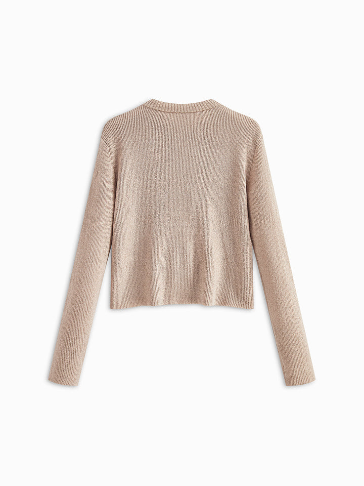 Düz Yivli Fiyonklu Düğümlü Hırka