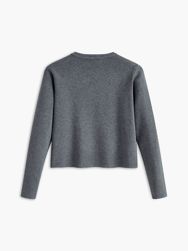 Yuvarlak Yaka Düğmeli Örgü Hırka