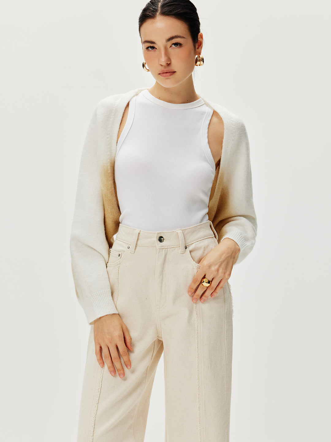 Büyük Boy Gradient Örgü Dış Giyim