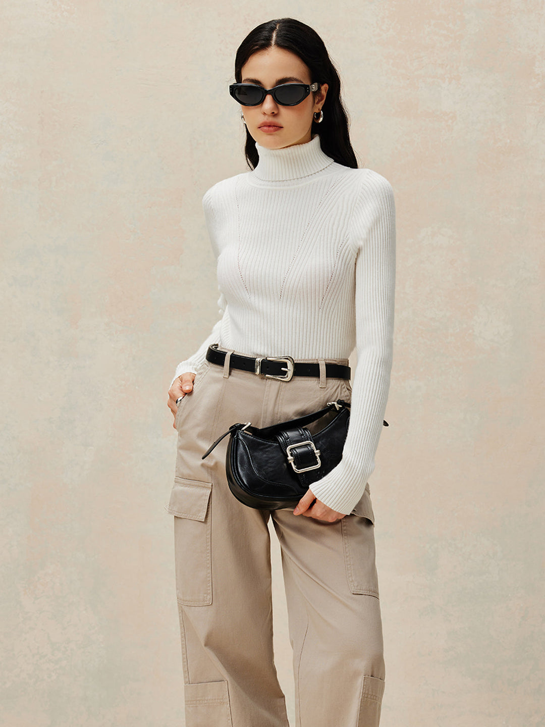 Açık Sırtlı Örgü Kazak