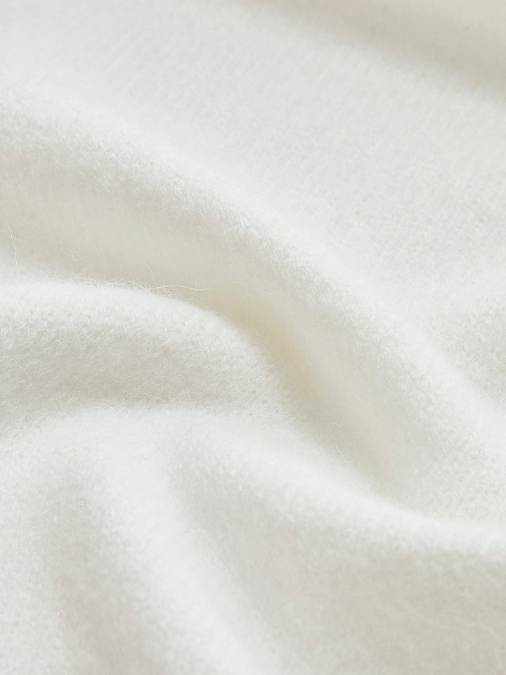 Kontrast Trim Fiyonk Dekor Örgü Dış Giyim