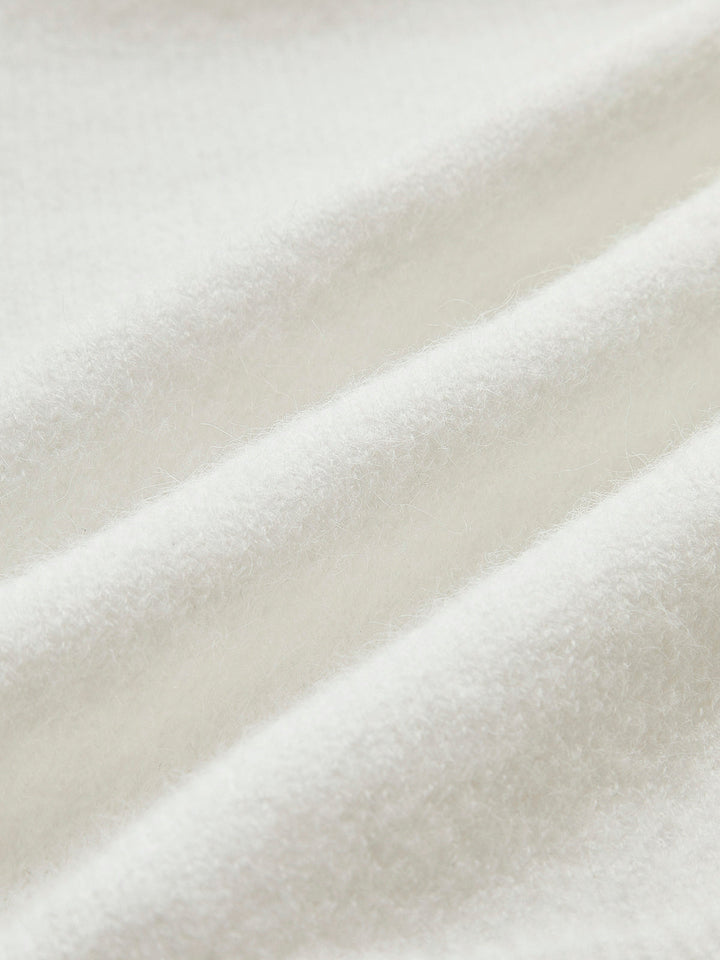 Kontrast Trim Fiyonk Dekor Örgü Dış Giyim