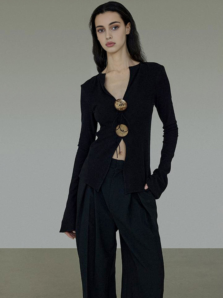 Bohemian Bölünmüş Örgü Tişört