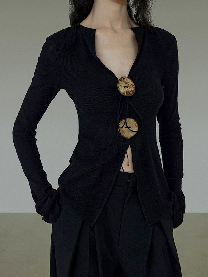 Bohemian Bölünmüş Örgü Tişört