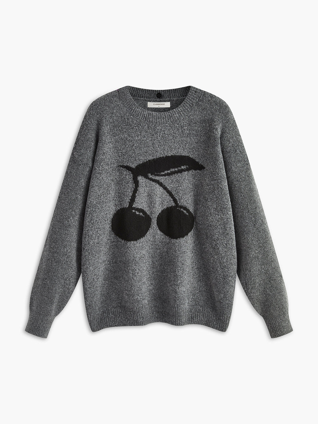 Pamuk Karışımlı Kiraz Baskılı Kazak