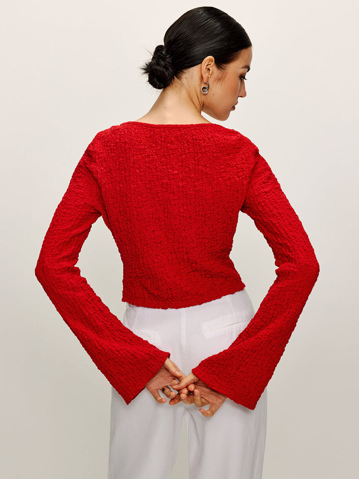 Pamuk Karışımlı Ön Bağcıklı Yumuşak Bluz