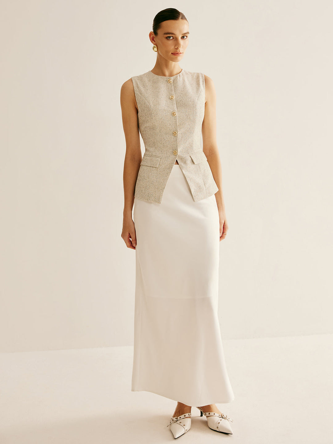 Şık Göğüslü Borulu Yırtmaçlı Yelek