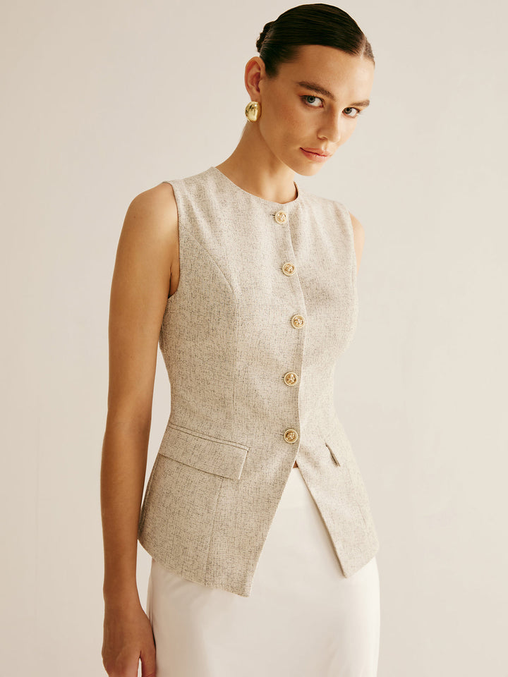 Şık Göğüslü Borulu Yırtmaçlı Yelek