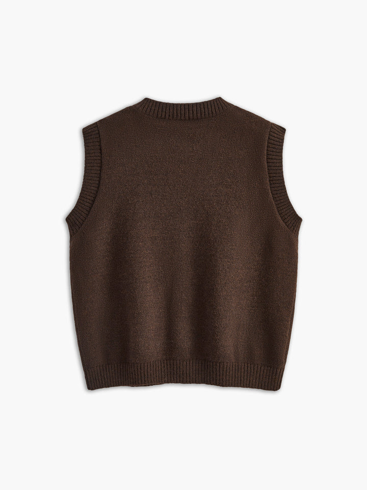 Günlük Düğmeli Kazak Yelek