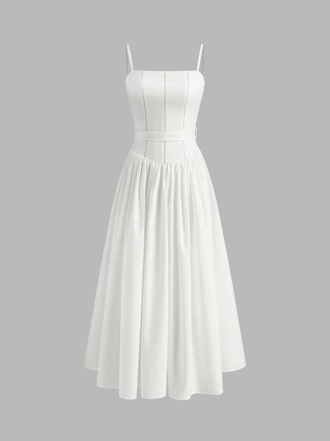 Korseli Askılı Midi Elbise