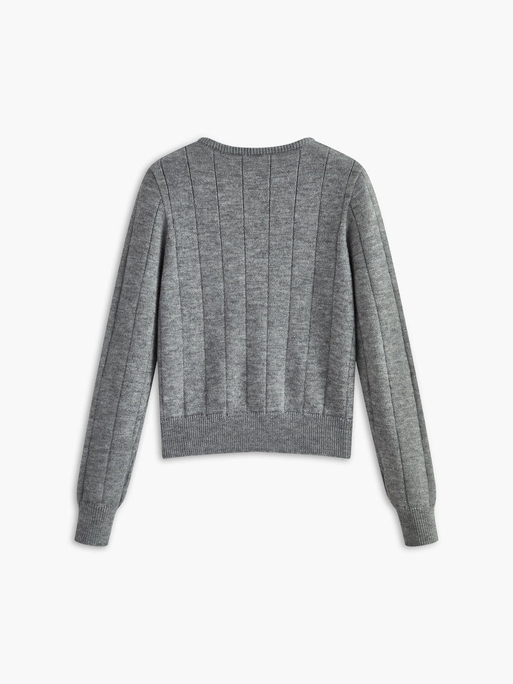 Yuvarlak Yaka Düğmeli Yumuşak Hırka