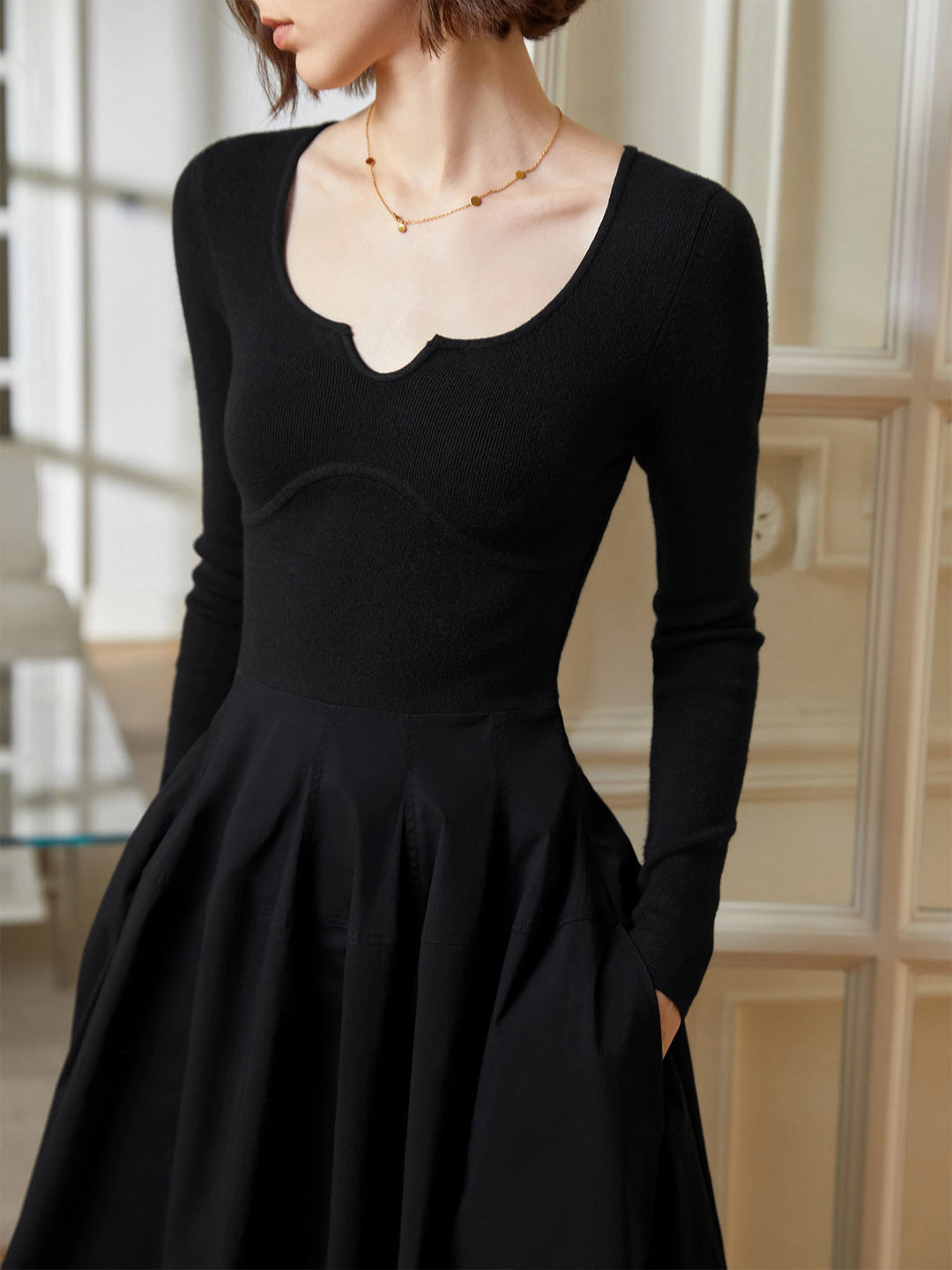 Şık Şemsiye Şeklinde Panel Elbise