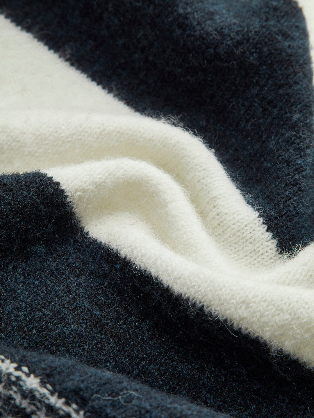 Yün Karışımlı Çizgili Büzgülü Hırka