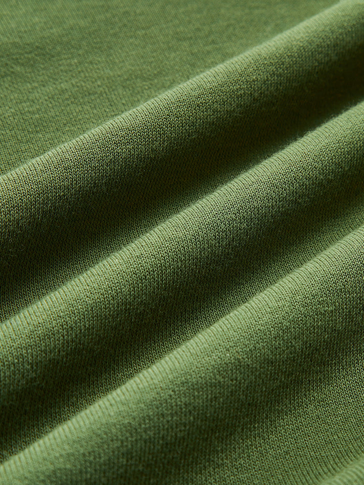 Düz Pamuklu Bölünmüş Sweatshirt