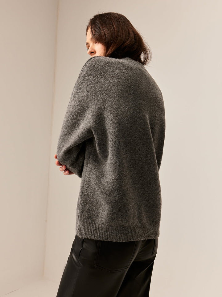 Pamuk Karışımlı Kiraz Baskılı Kazak