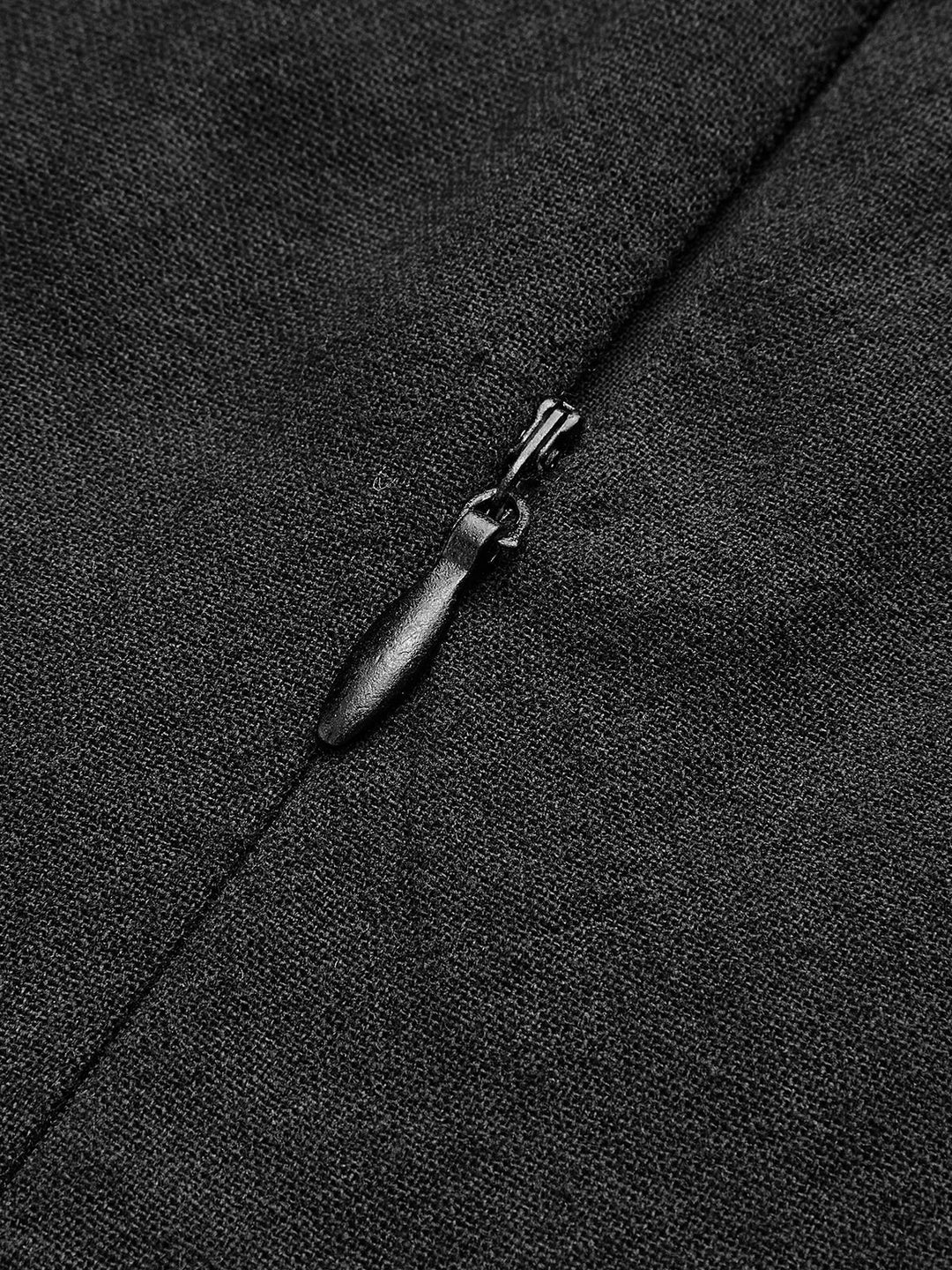 Pamuk & Keten Kontrast Kesim Kısa Elbise