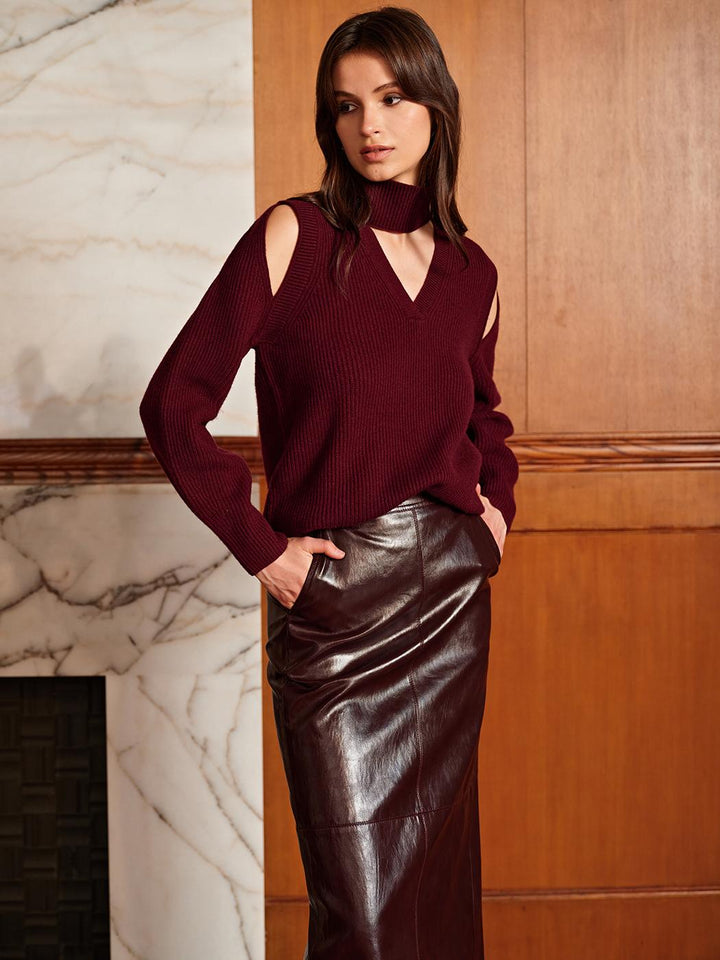 Büyük Boy Yün Karışımlı Yivli Kesim Kazak