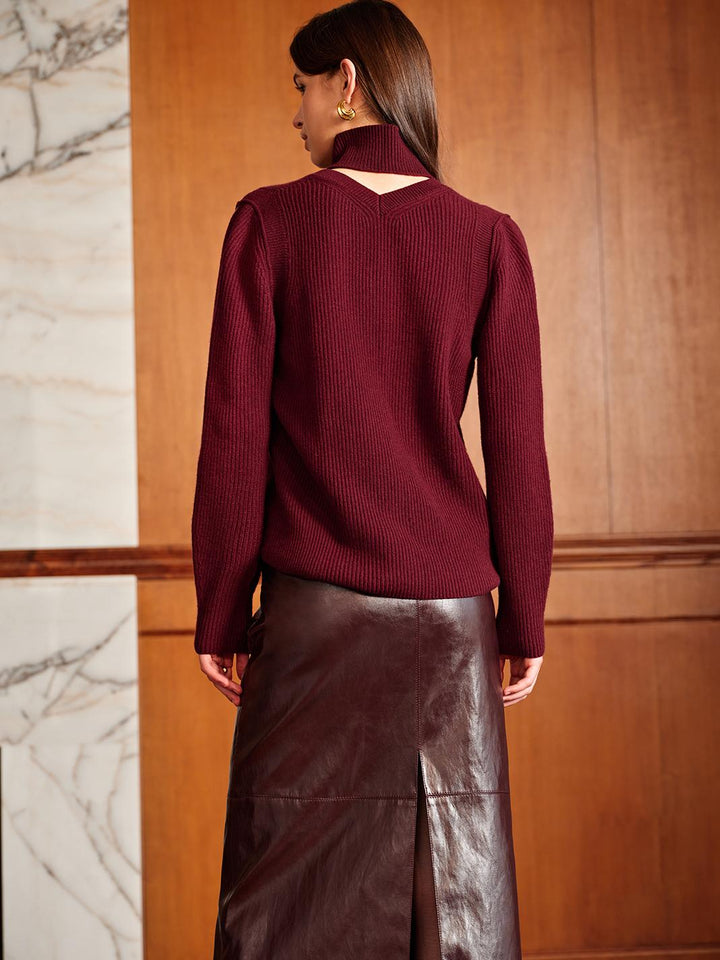 Büyük Boy Yün Karışımlı Yivli Kesim Kazak