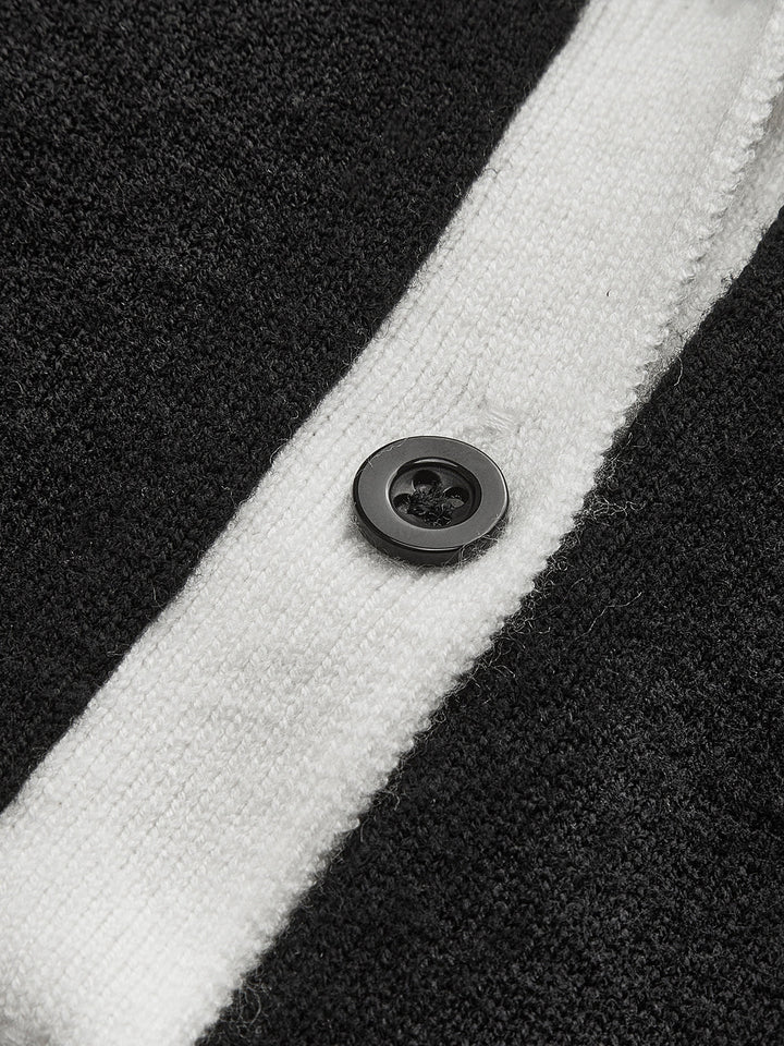 Kontrast Bağlamalı V Yaka Örgü Tulumlar