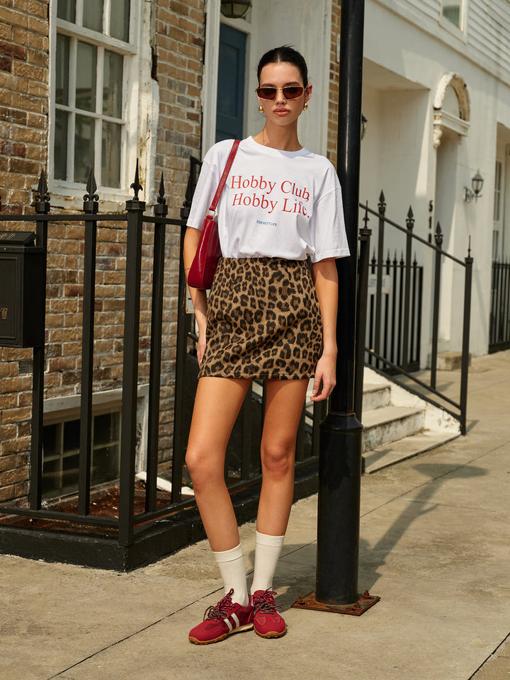 Pamuklu Harf Baskılı Kısa Kollu Tişört