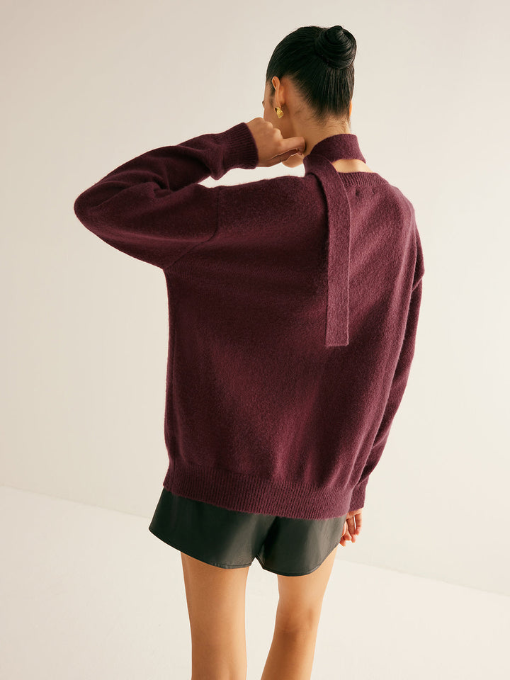 V Yaka Düğmeli Örgü Dış Giyim