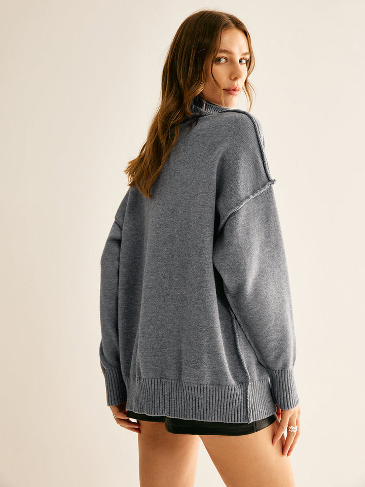 Kaburgalı Balıkçı Yaka Örgü Üst