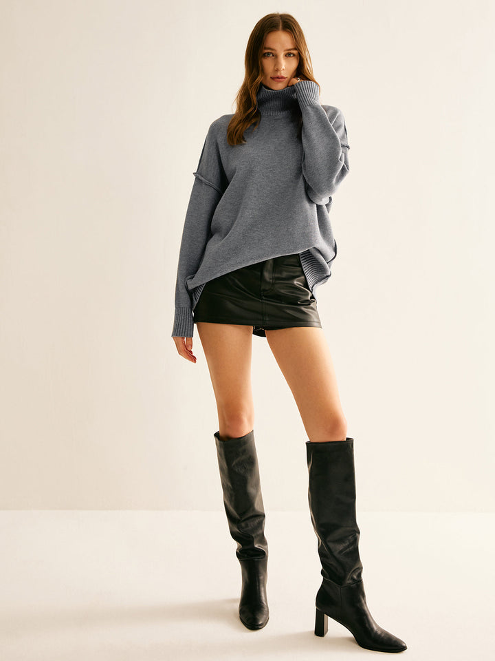 Kaburgalı Balıkçı Yaka Örgü Üst