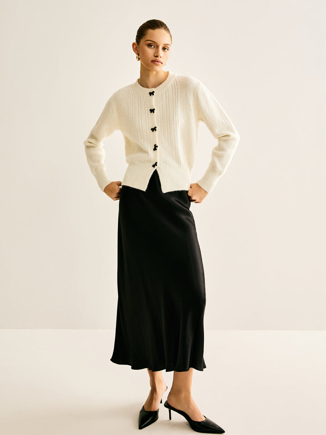 Fiyonk Düğme Panelli Kardigan