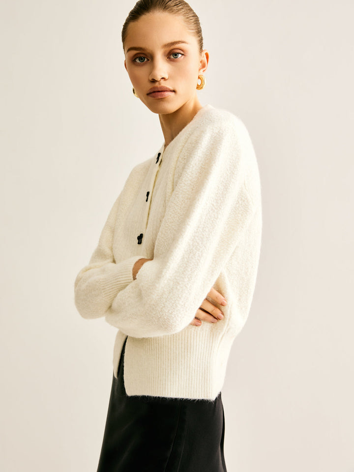 Fiyonk Düğme Panelli Kardigan