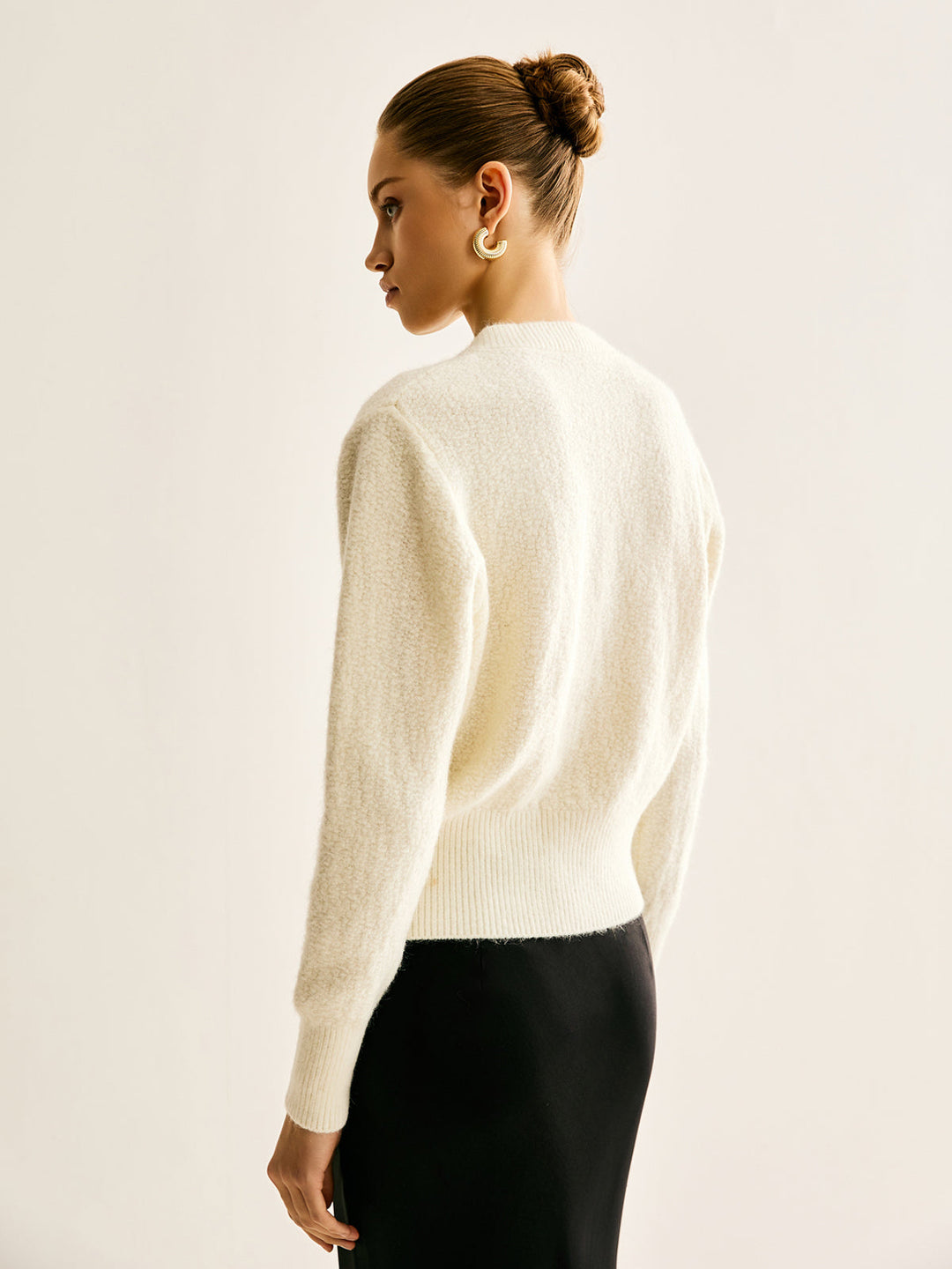 Fiyonk Düğme Panelli Kardigan