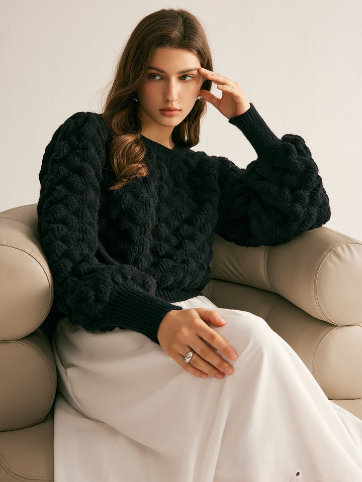 Yuvarlak Yaka Bulut Kazak