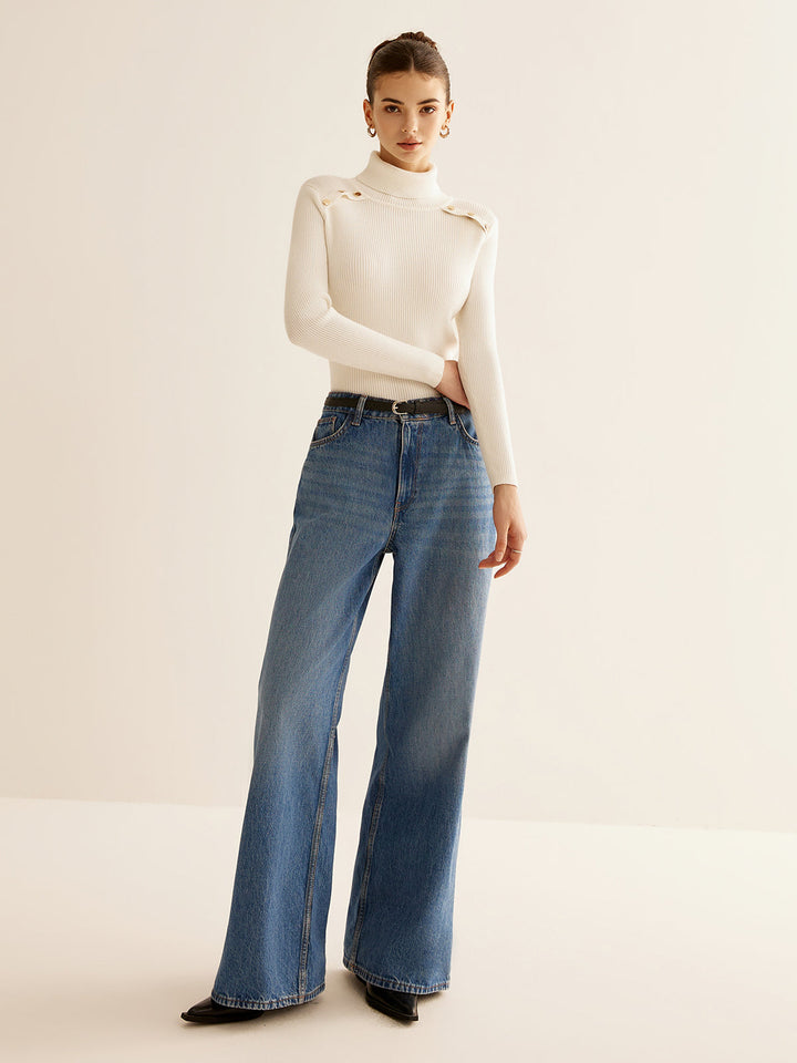 Kaburgalı Balıkçı Yaka İnce Kazak