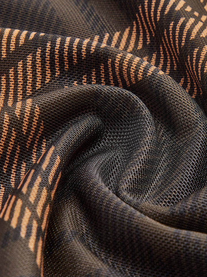 Retro Ekose Fileli Askılı Elbise