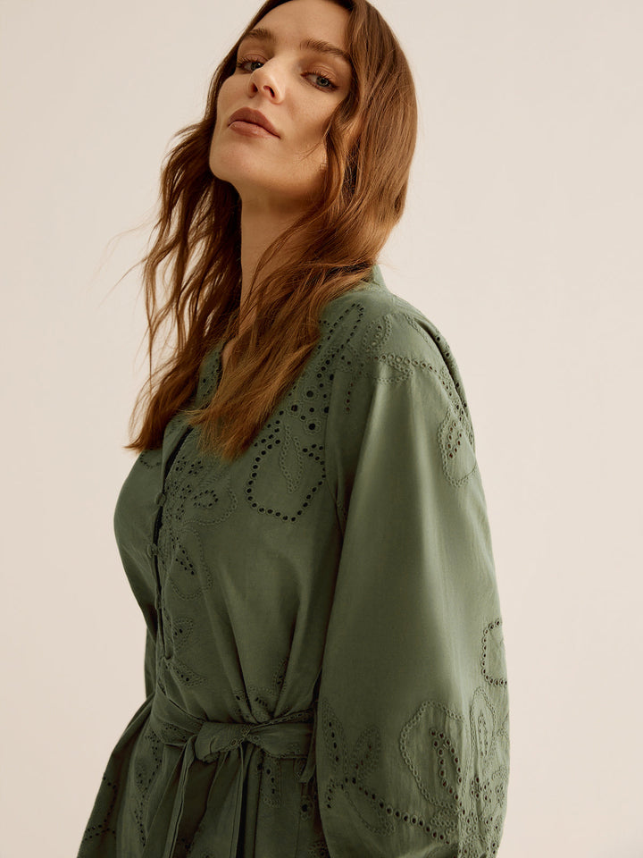 Nakış Detaylı Kısa Elbise