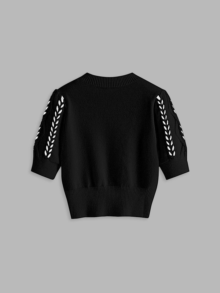 Kontrast Bağlamalı Kablo Örgü Üst