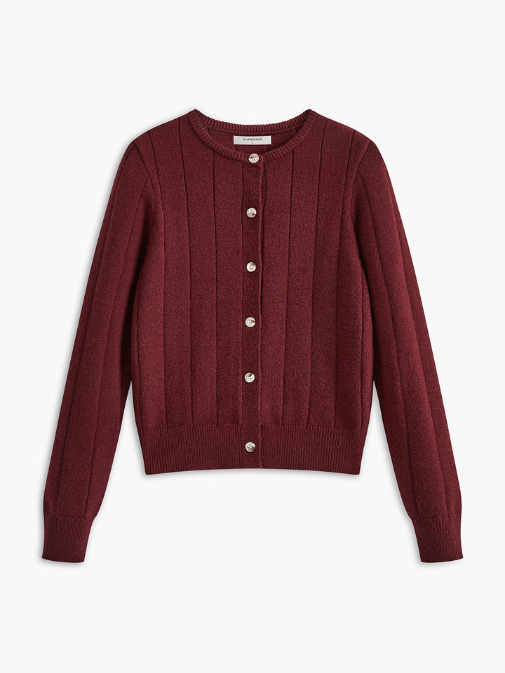 Yuvarlak Yaka Düğmeli Yumuşak Hırka