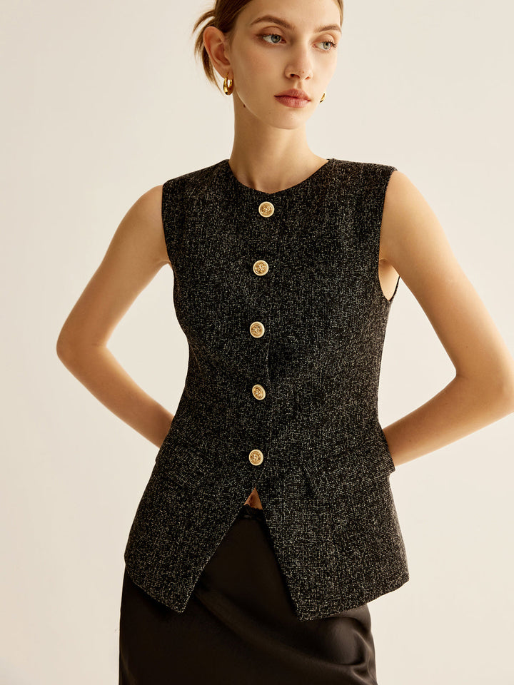 Şık Göğüslü Borulu Yırtmaçlı Yelek