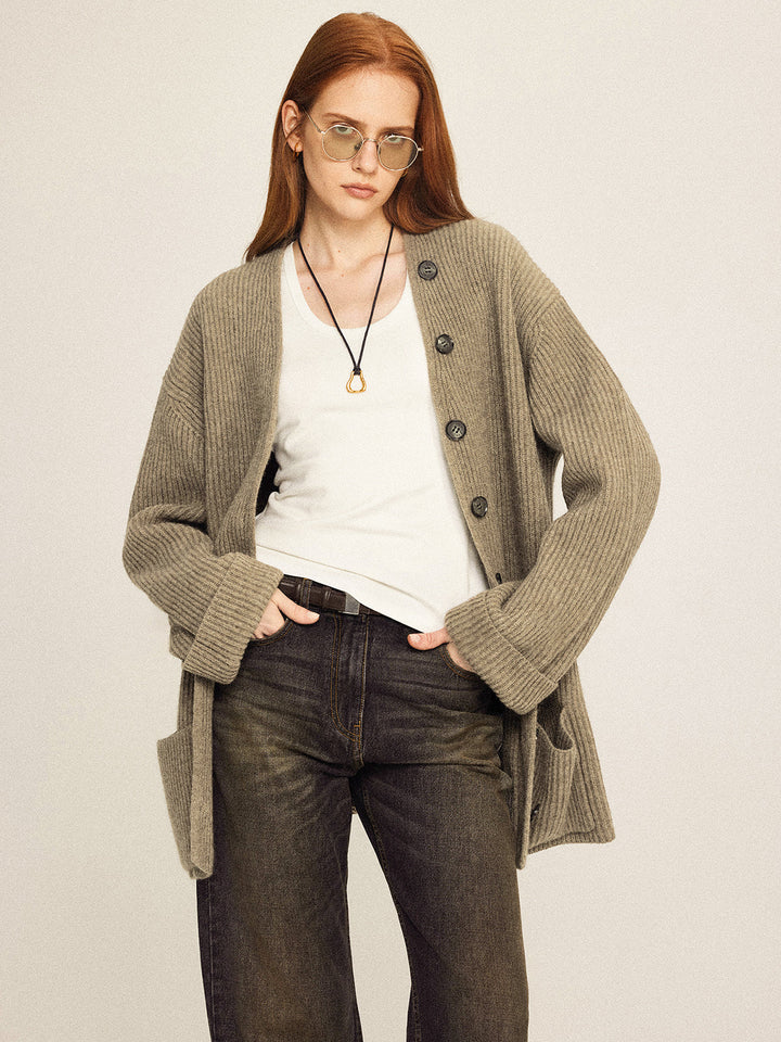 Kaburgalı Bol Örgü Dış Giyim