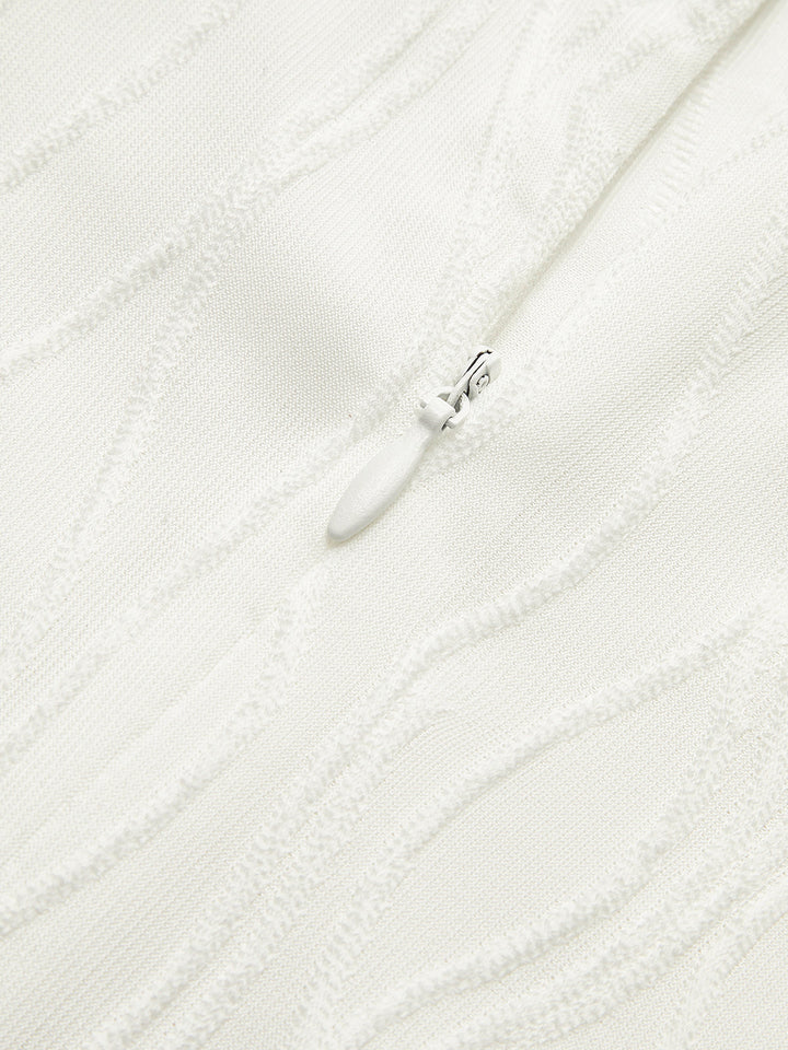 Borulu Plise Fermuarlı Elbise