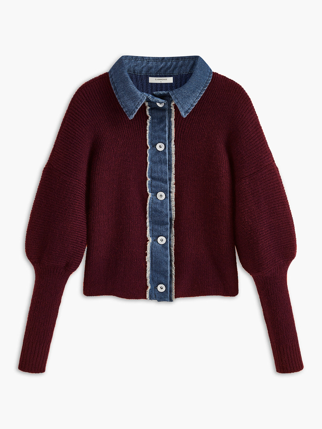 Panel Göğüslü Streç Yaka Örgü Üst