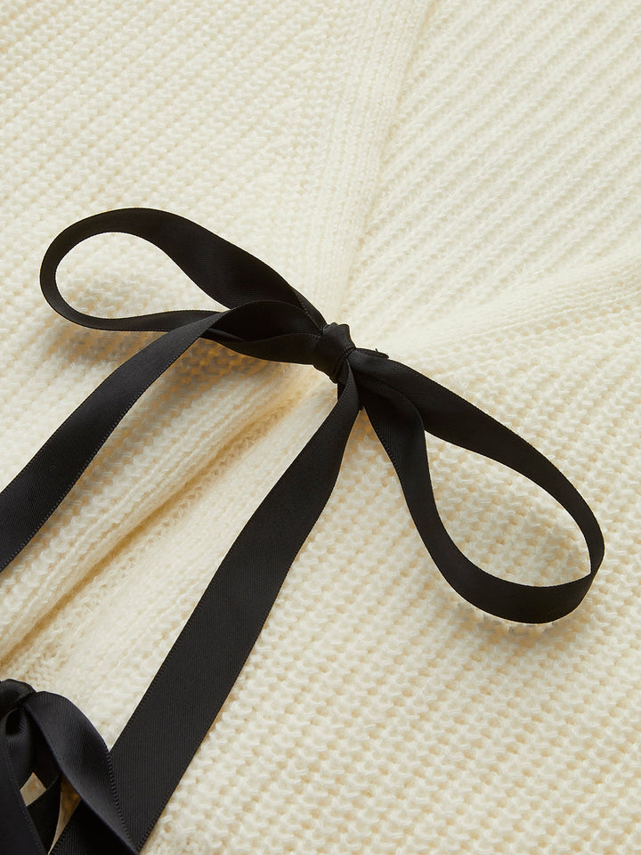 V Yaka Fiyonklu Yivli Hırka