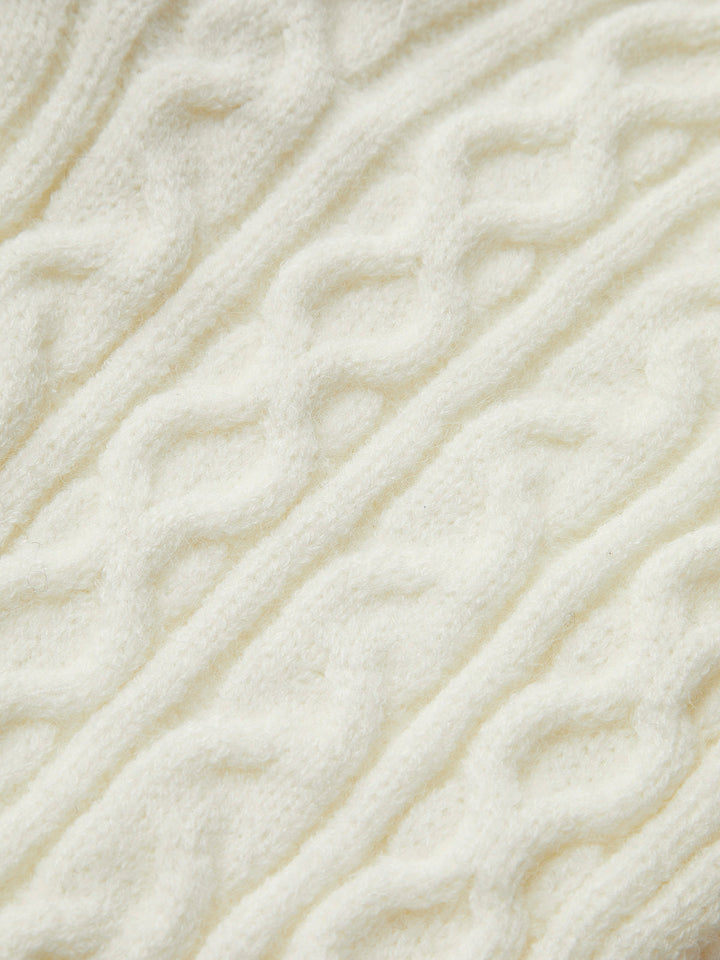 Düğmeli Klipsli Yaka Panelli Örgü Ceket