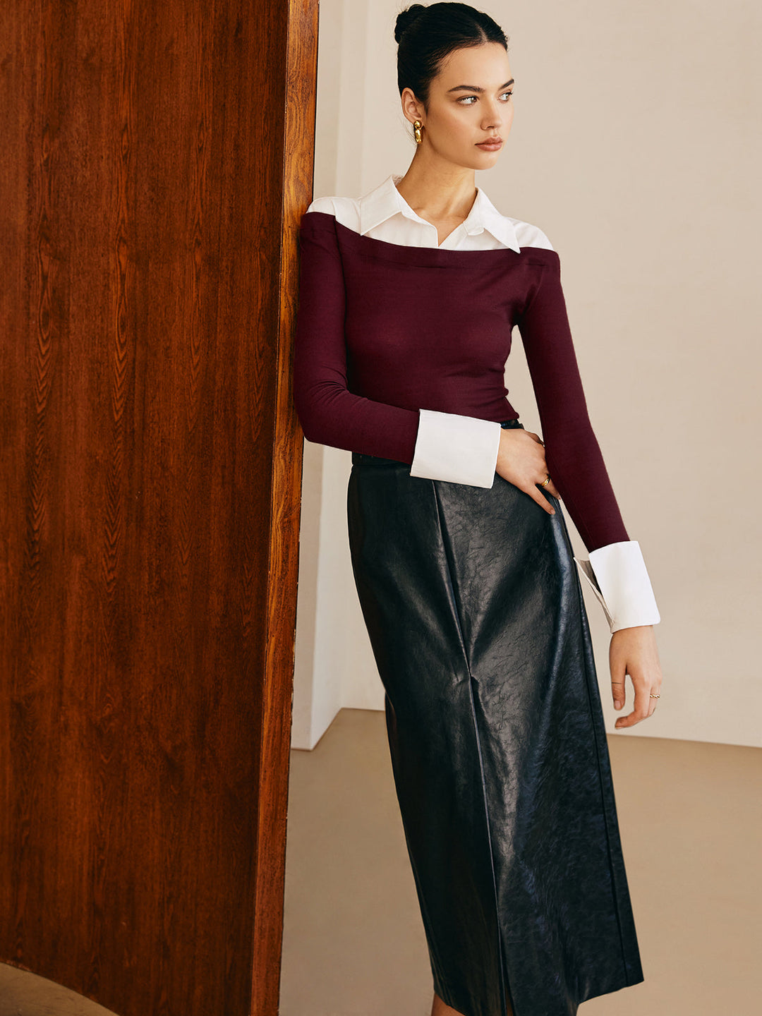 Yarı Şeffaf Panel Jersey Slim Üst