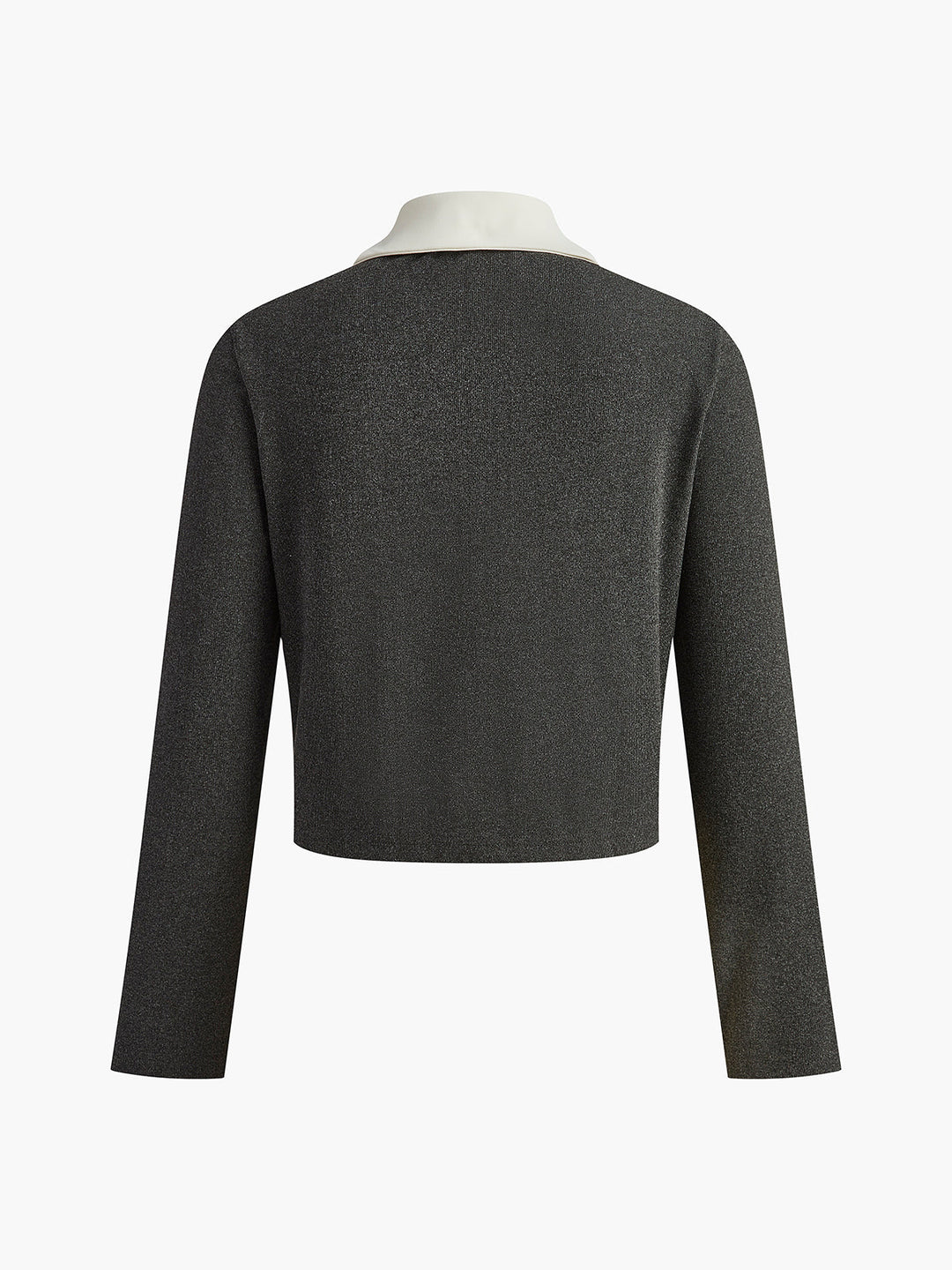 Kontrast Yaka Göğüslü Küçük Ceket