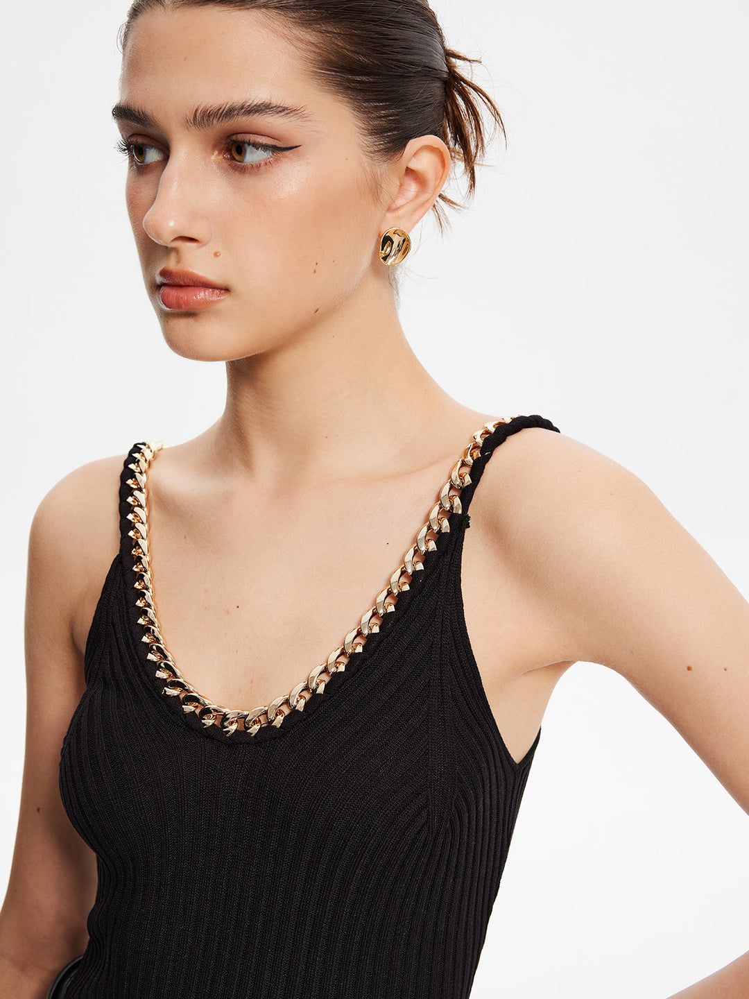 Metal-Dikişli İnce Askılı Kazak Yelek