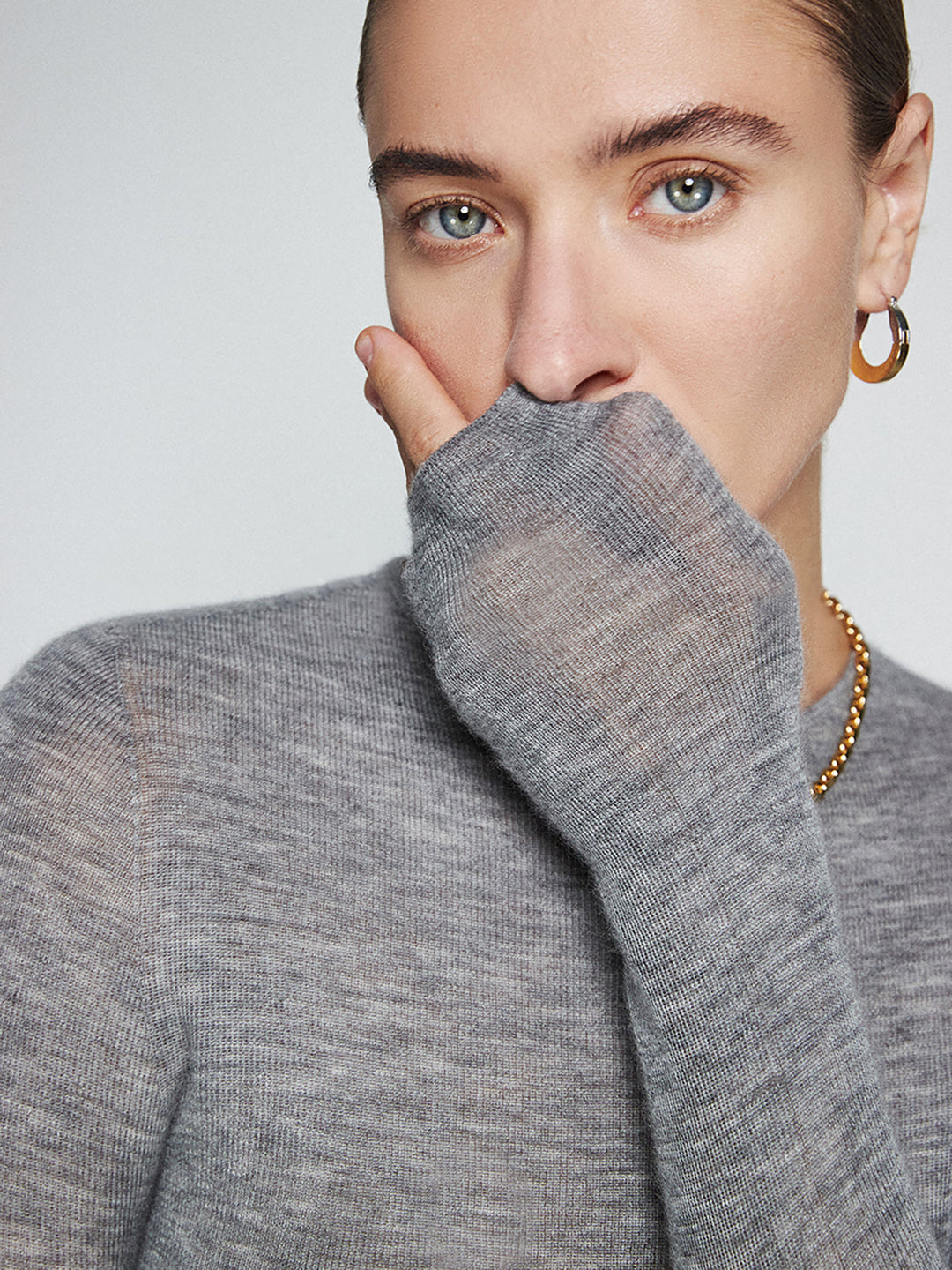 Yün Karışımlı Minimalist Dar Örgü Üst