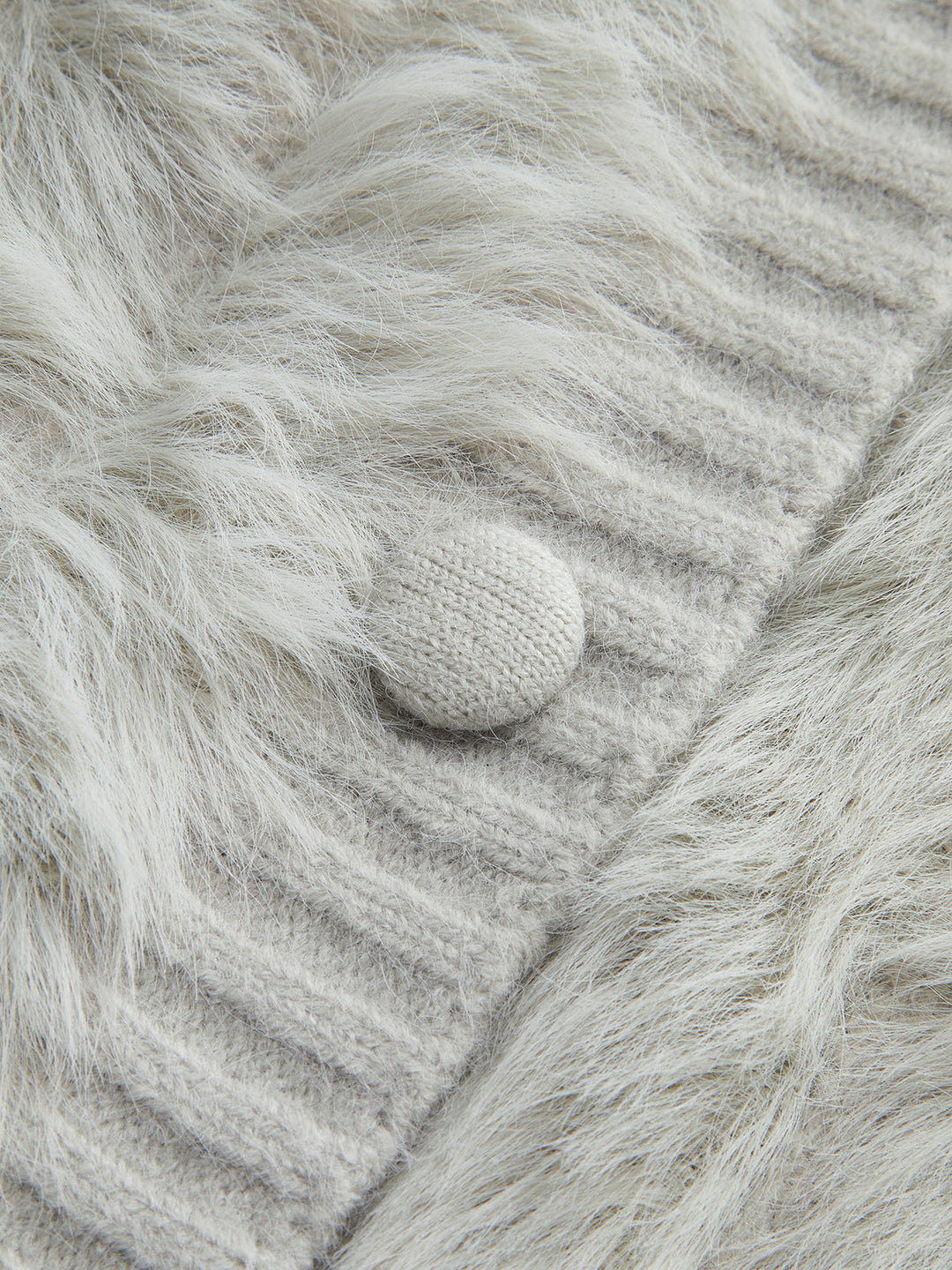 Pu Yaka Yüksek Esnek Tüylü Hırka