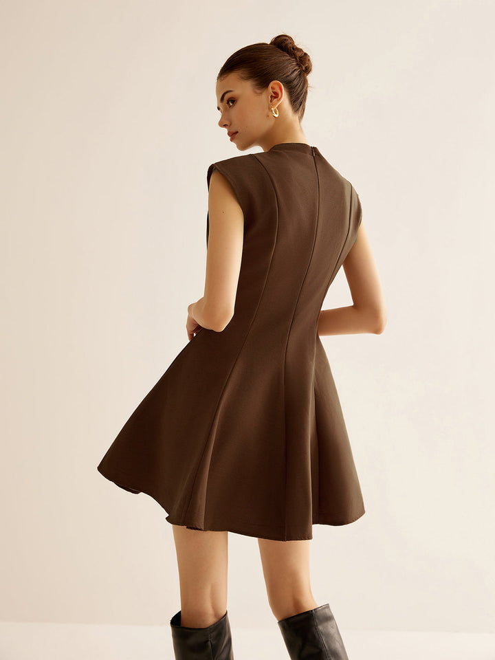 Pliseli Boru Fermuarlı Tank Elbise